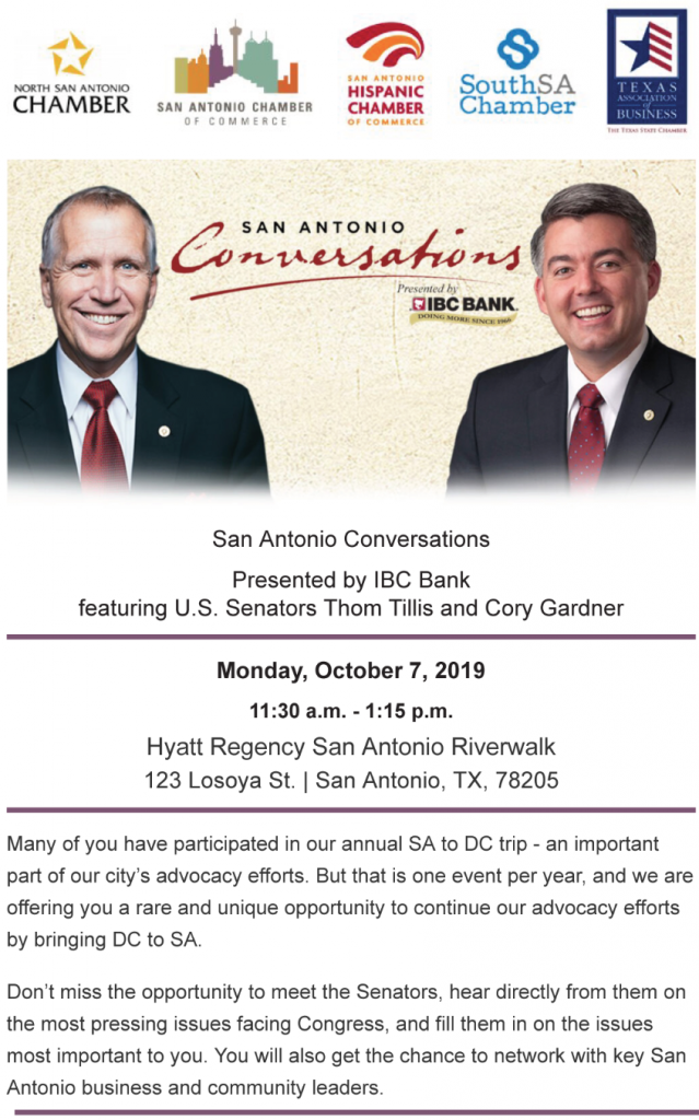 Senators Gardner & Tillis Keynote Texas Business Event