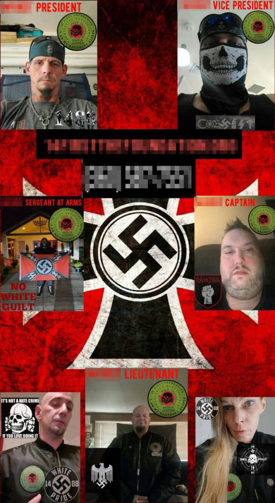 Officers of Ronald Murray's neo-Nazi organization from an image pulled from their website.